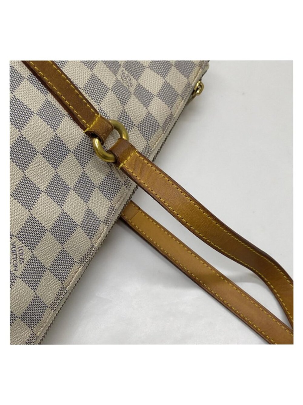 Authentic Louis Vuitton Totally GM Damier Azur Tote Bag White LV Shoulder Bag - Picture 7 of 16